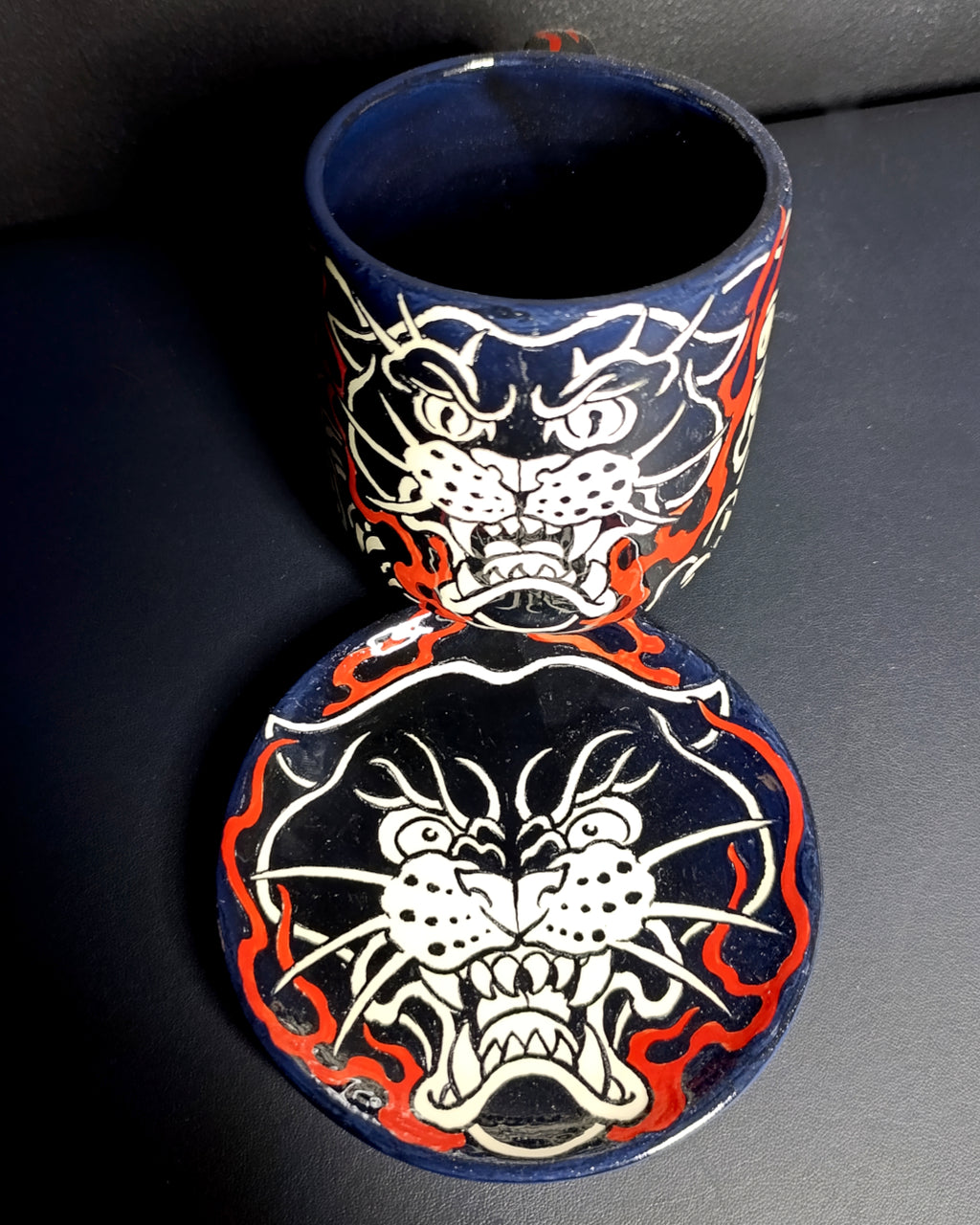 Panther Flame Cup & Saucer Set