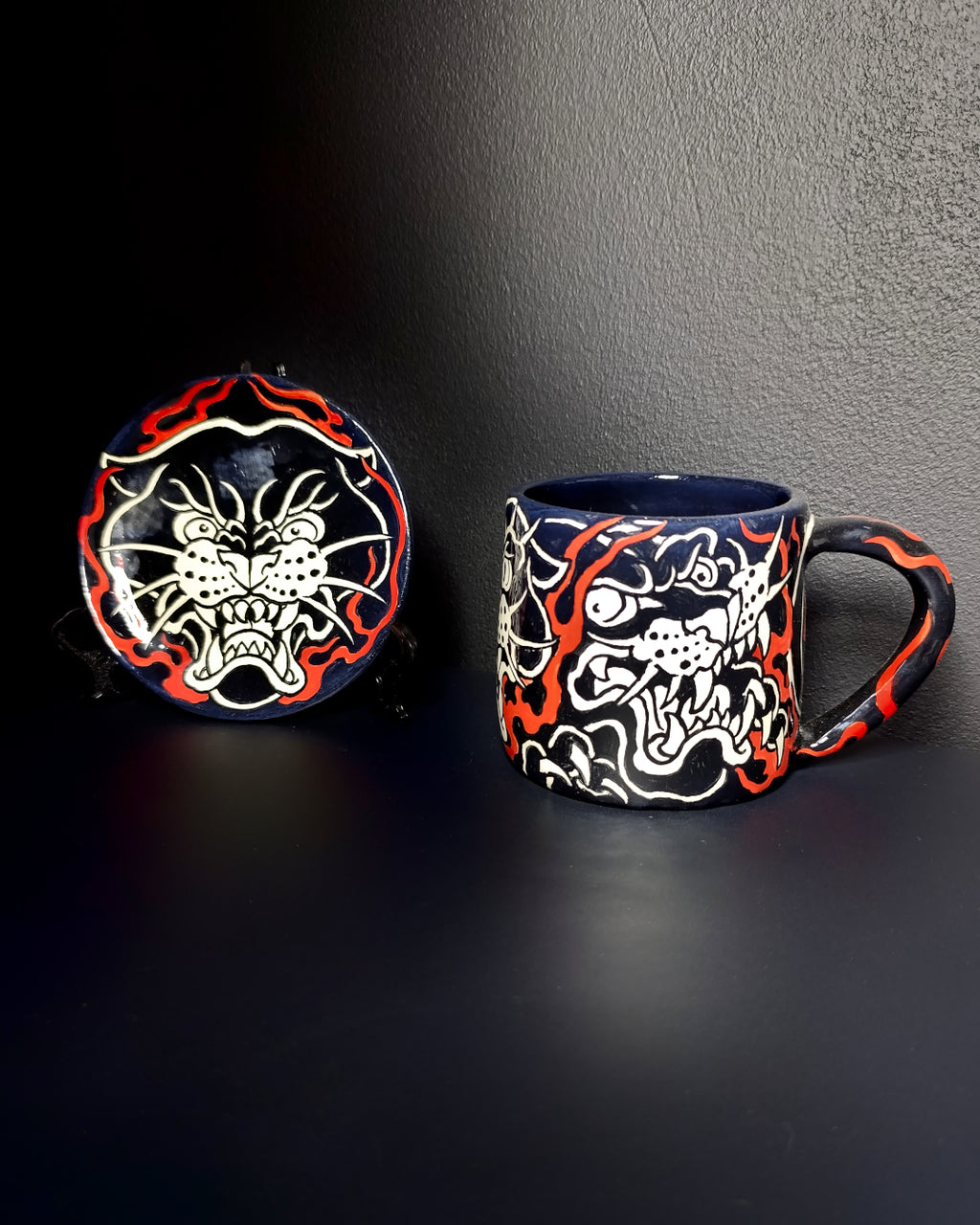 Panther Flame Cup & Saucer Set