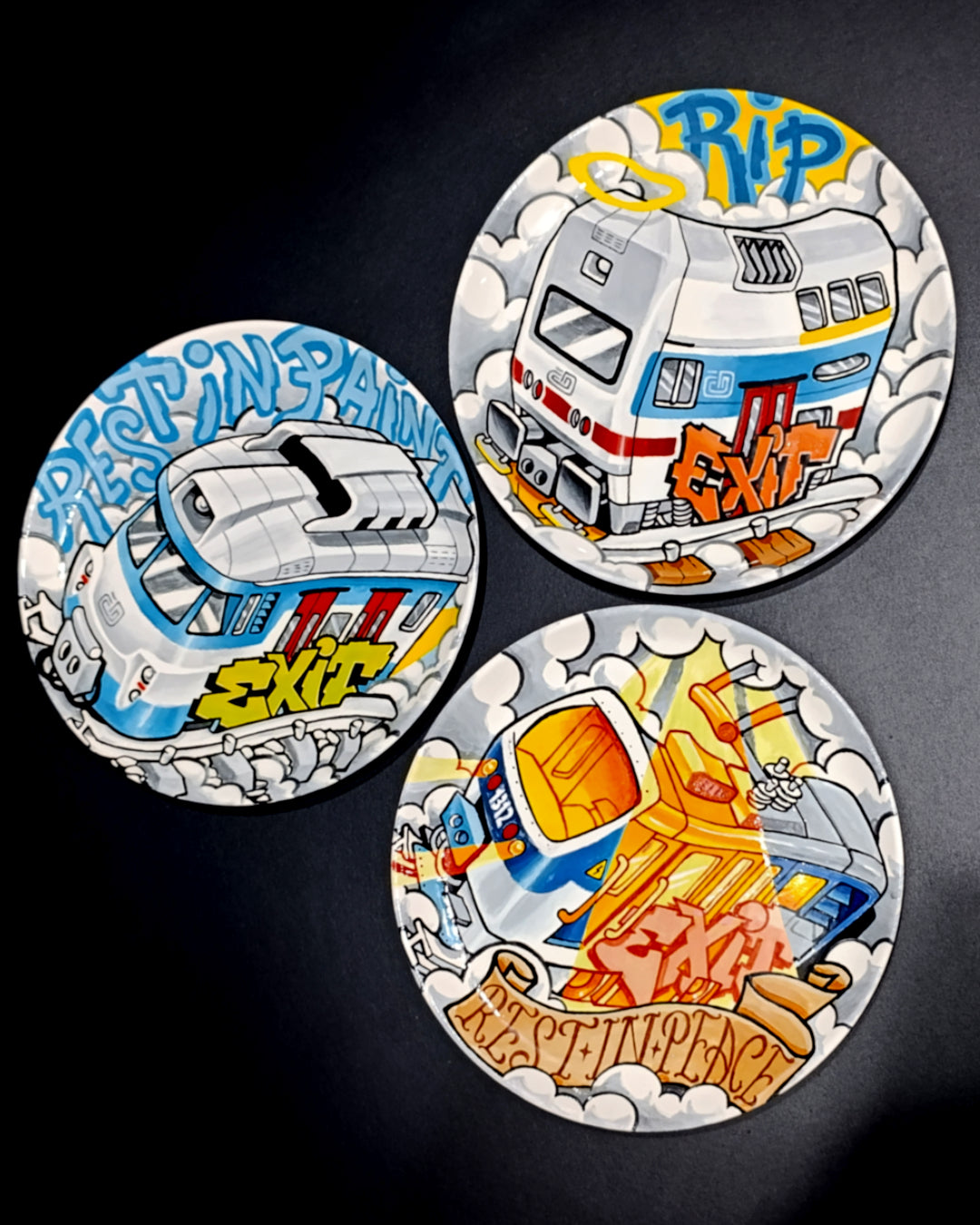 Custom Train Tribute Plate Set